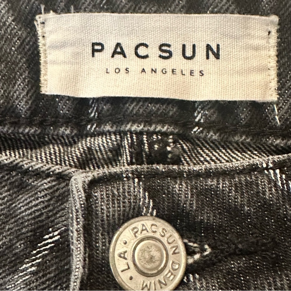 PacSun Black Wash Pin Stripe Mom Jeans Women’s Size 24 26" Inseam - Picture 6 of 8